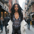 HEED NYC Women's Signature Black & White Tulle Bodysuit